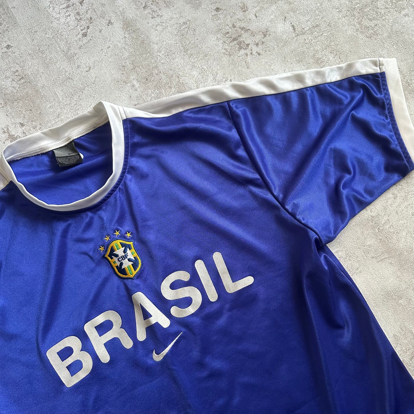 BLUE/WHITE NIKE VINTAGE BRASIL JERSEY - 2000s - M/L