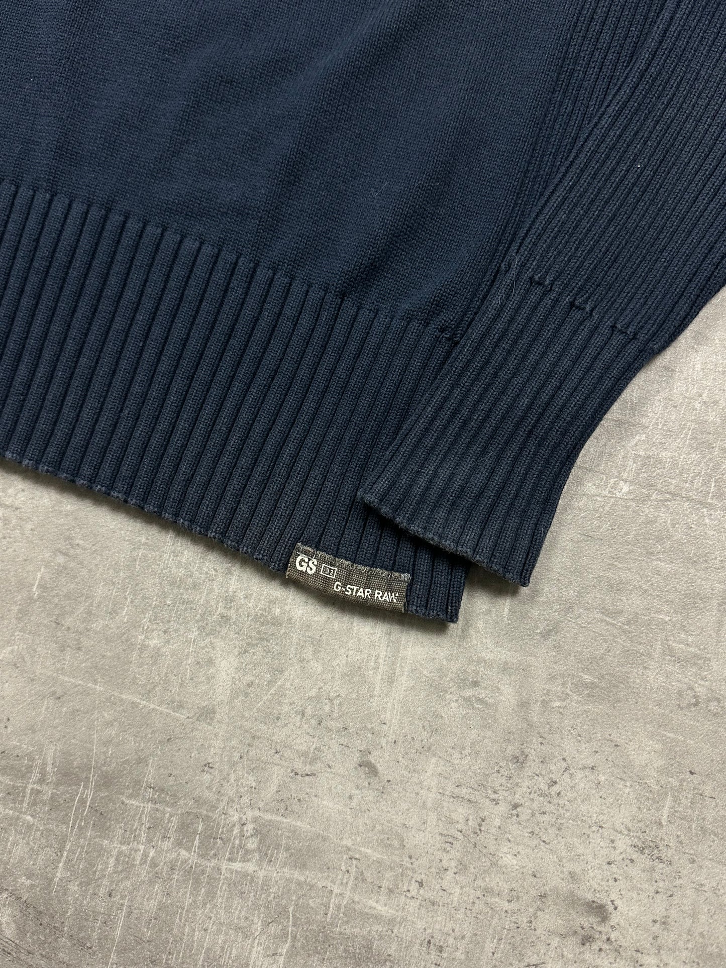 NAVY/BLACK VINTAGE G-STAR KNIT SWEATSHIRT - 2000s - M
