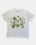 WHITE LIFFEYZ GLAMOUR VIBES SLIM FIT GRAPHIC T-SHIRT