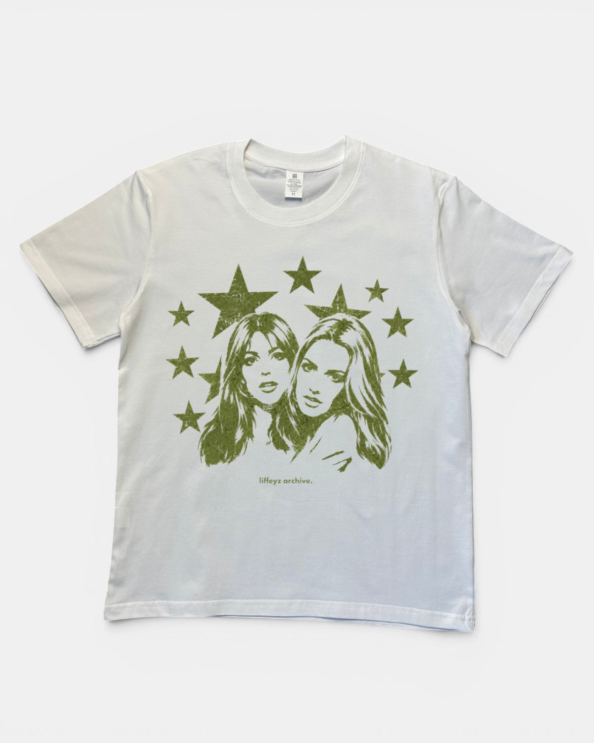 WHITE LIFFEYZ GLAMOUR VIBES SLIM FIT GRAPHIC T-SHIRT