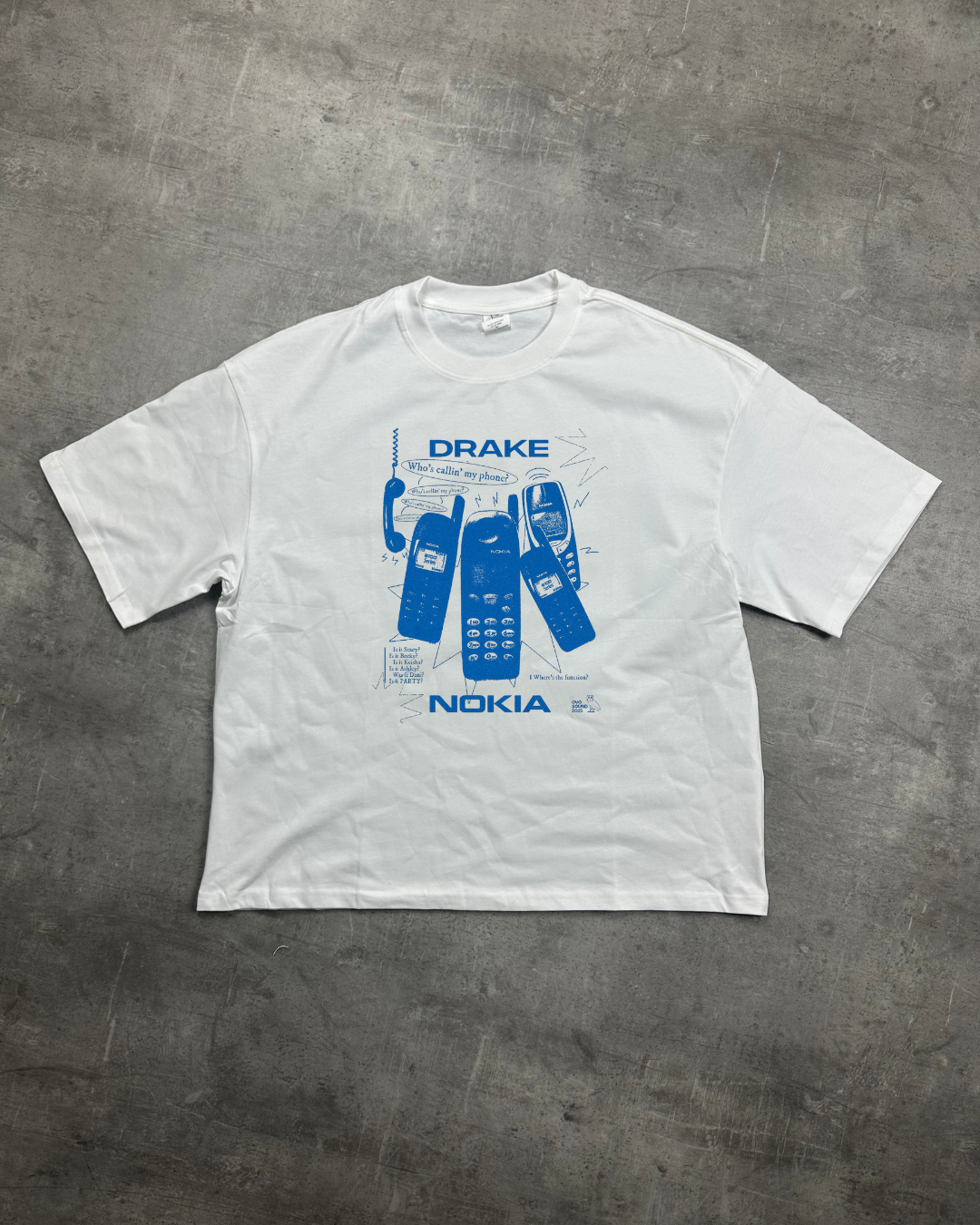 WHITE DRAKE NOKIA VIBES GRAPHIC T-SHIRT