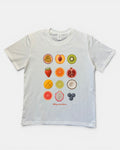 WHITE LIFFEYZ FRUITS VIBES SLIM FIT GRAPHIC T-SHIRT