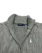 GREY POLO RALPH LAUREN CABLE ZIP KNIT (W)