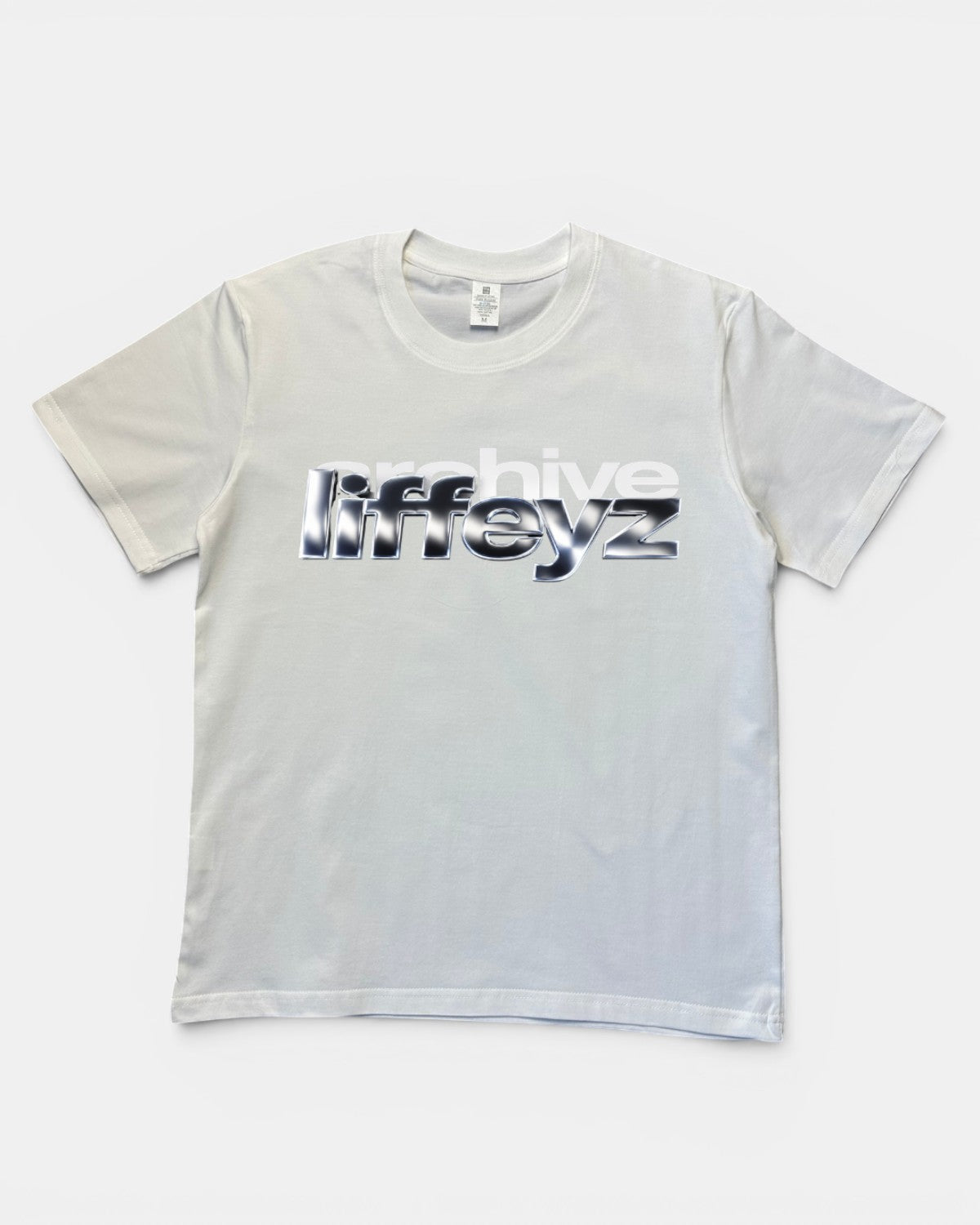 WHITE LIFFEYZ ARCHIVE VIBES SLIM FIT GRAPHIC T-SHIRT