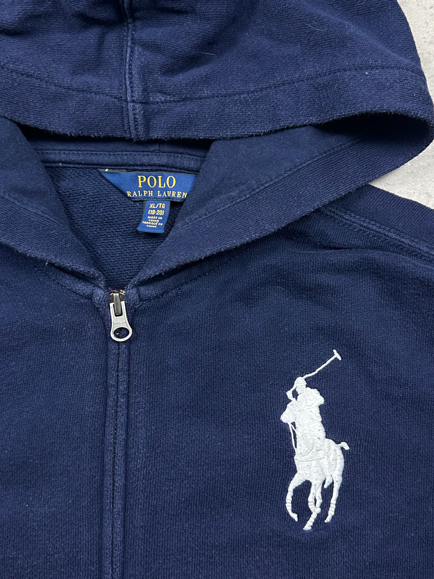 NAVY POLO RALPH LAUREN USA ZIP HOODIE - M/L