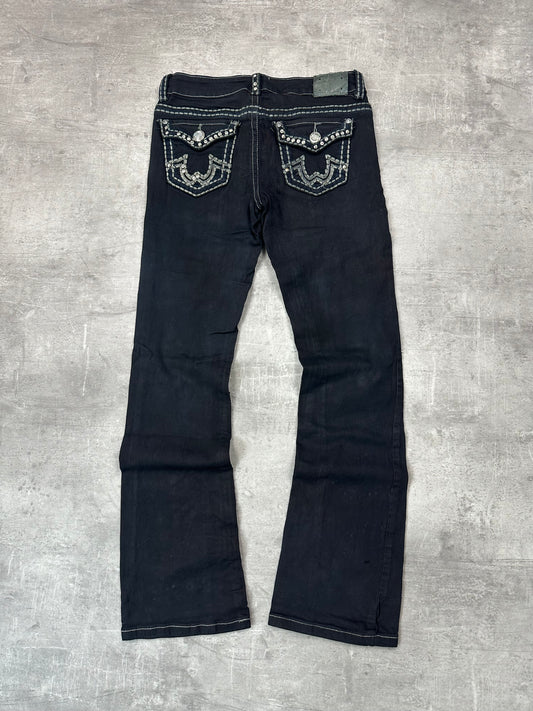 BLACK VINTAGE Y2K MISS ME STYLE BOOTCUT DENIM - 2000s - S