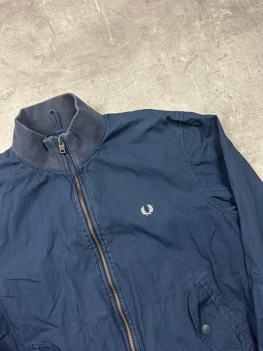 BLUE VINTAGE FRED PERRY BOMBER JACKET - 2000s - M/L