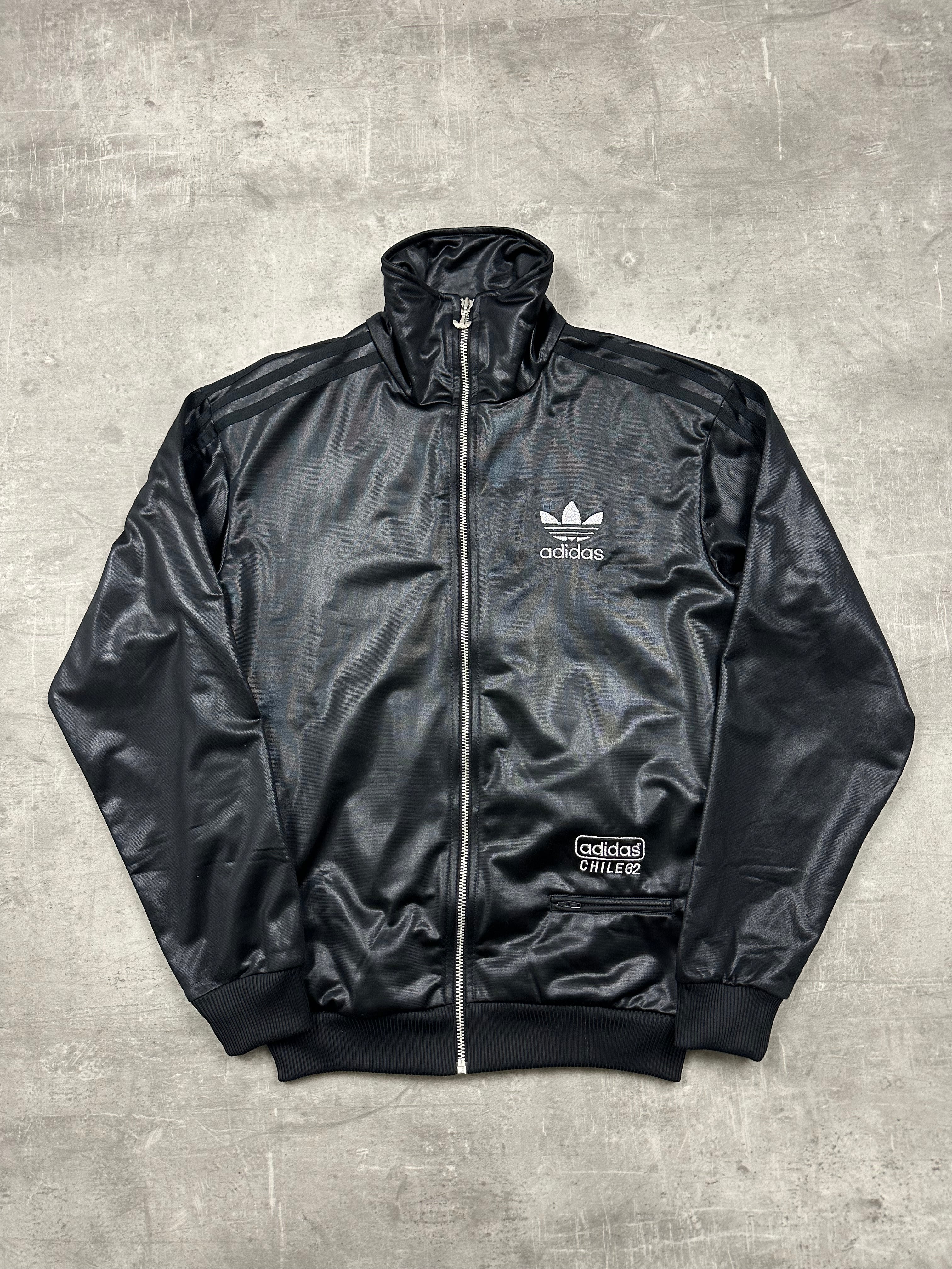 BLACK VINTAGE ADIDAS CHILE62 TRACK JACKET - 2000s - S/M