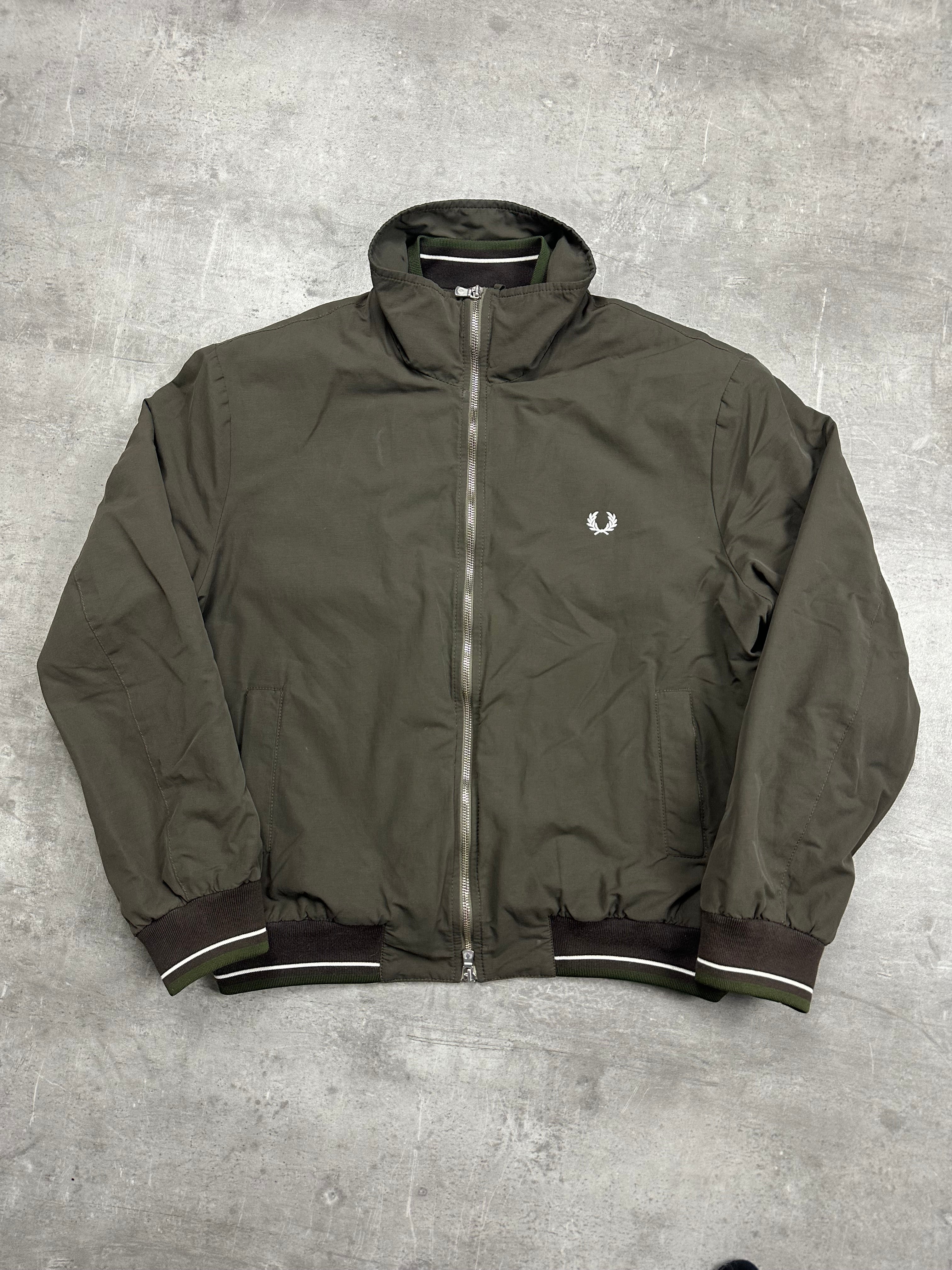 OLIVE VINTAGE FRED PERRY BOMBER JACKET - 2000s - L