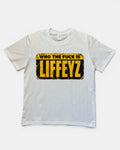 WHITE WHO TF IS LIFFEYZ SLIM FIT GRAPHIC T-SHIRT