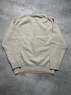CREME FRED PERRY WOOL KNIT SWEATSHIRT - L