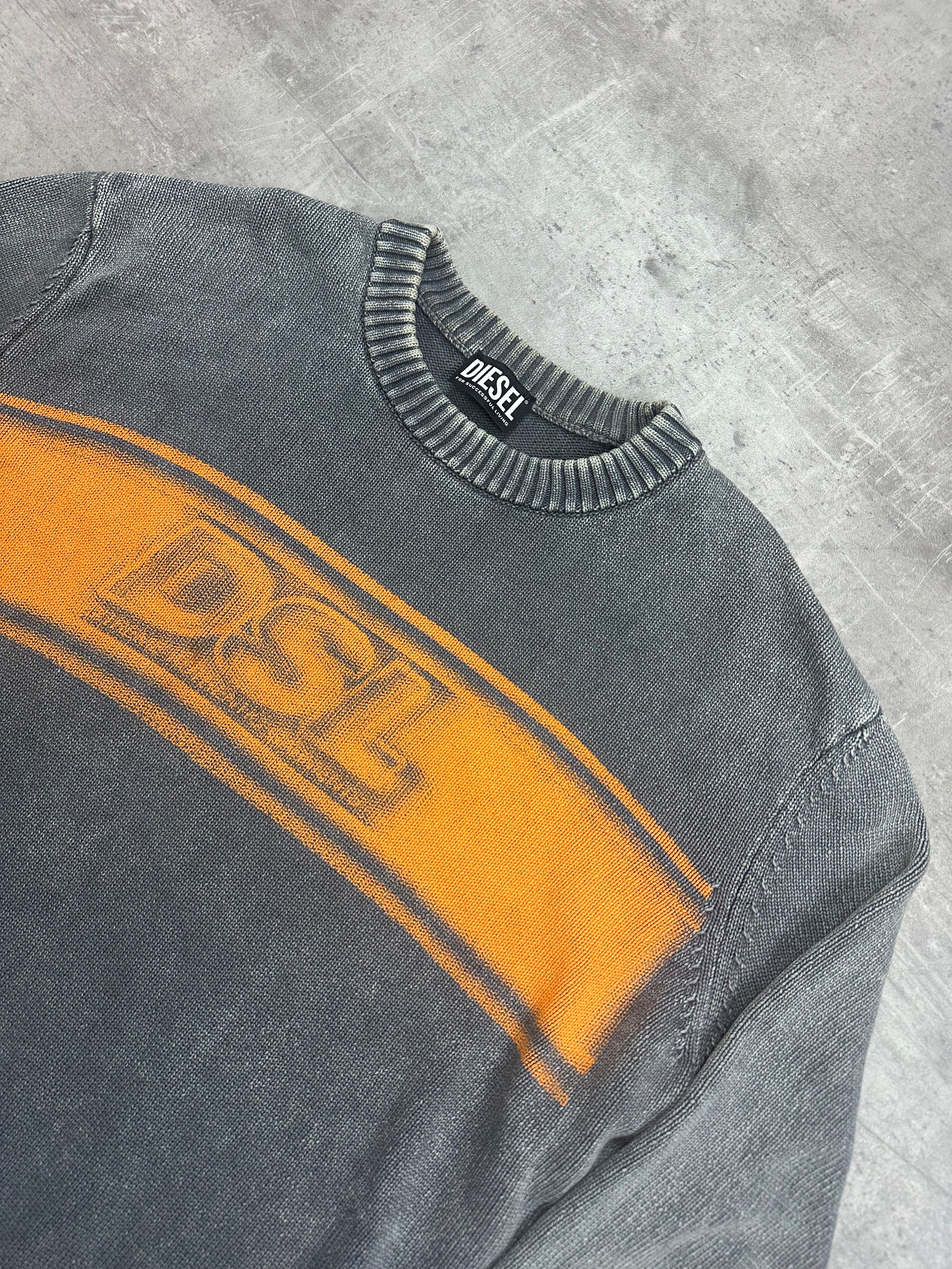 GREY/ORANGE DIESEL SWEATSHIRT KNIT - 2000s - M/L