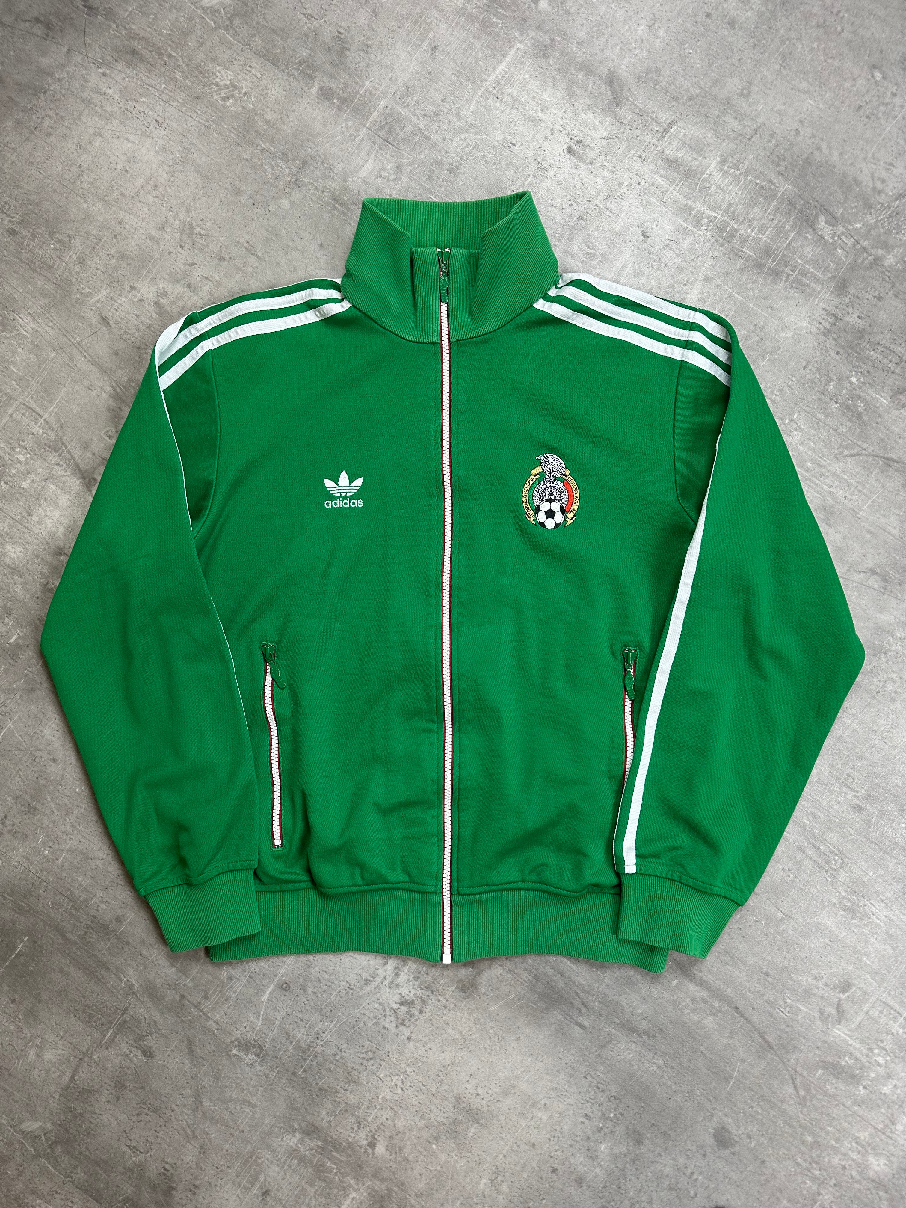 GREEN/WHITE VINTAGE ADIDAS MEXIKO TRACK JACKET VERY RARE - 2000s - M/L