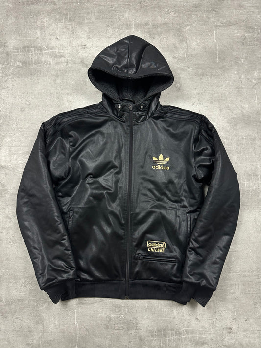 BLACK/GOLD VINTAGE ADIDAS CHILE62 WINTER JACKET - 2000s - S/M