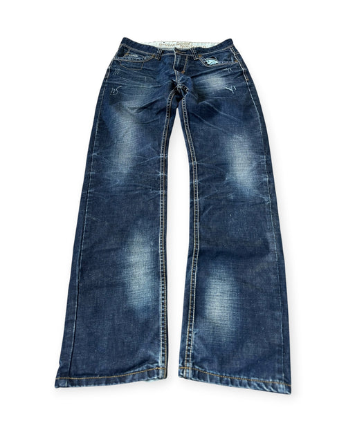 NAVY RAW G-STAR RAW STRAIGHT FIT LOGO DENIM