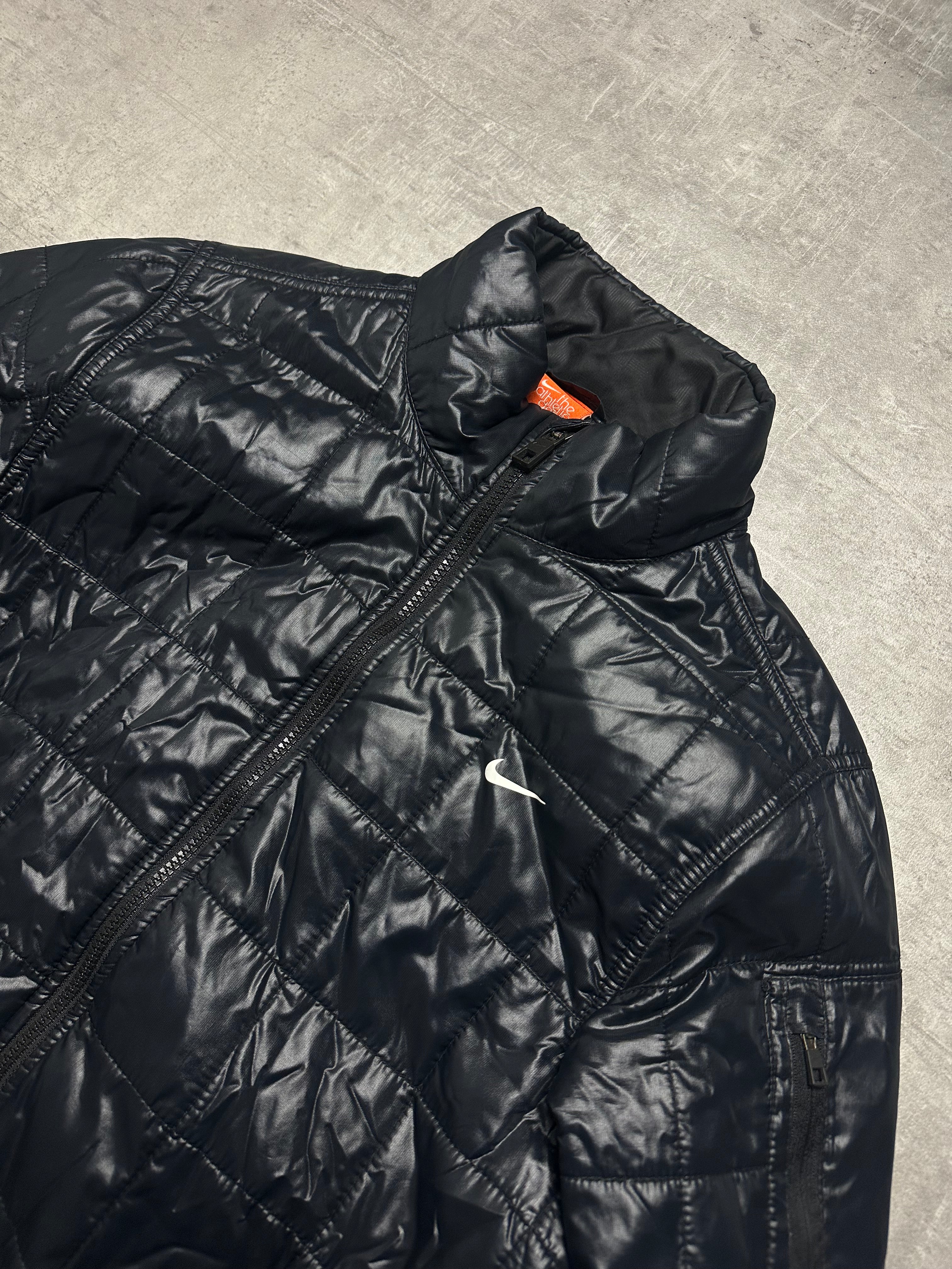 BLACK NIKE RETRO SHINY JACKET - 2000s - S/M