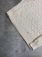 CREAM VINTAGE POLO RALPH LAUREN CABLE KNIT SWEATER (W) - S/M