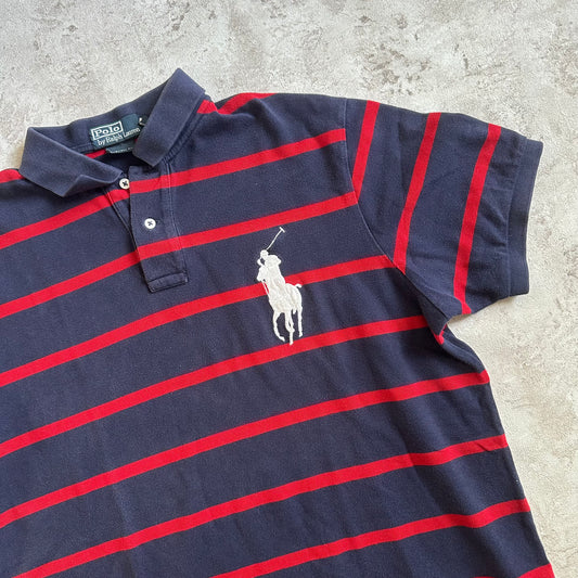 NAVY/RED POLO RALPH LAUREN BIG PONY POLOSHIRT - L/XL