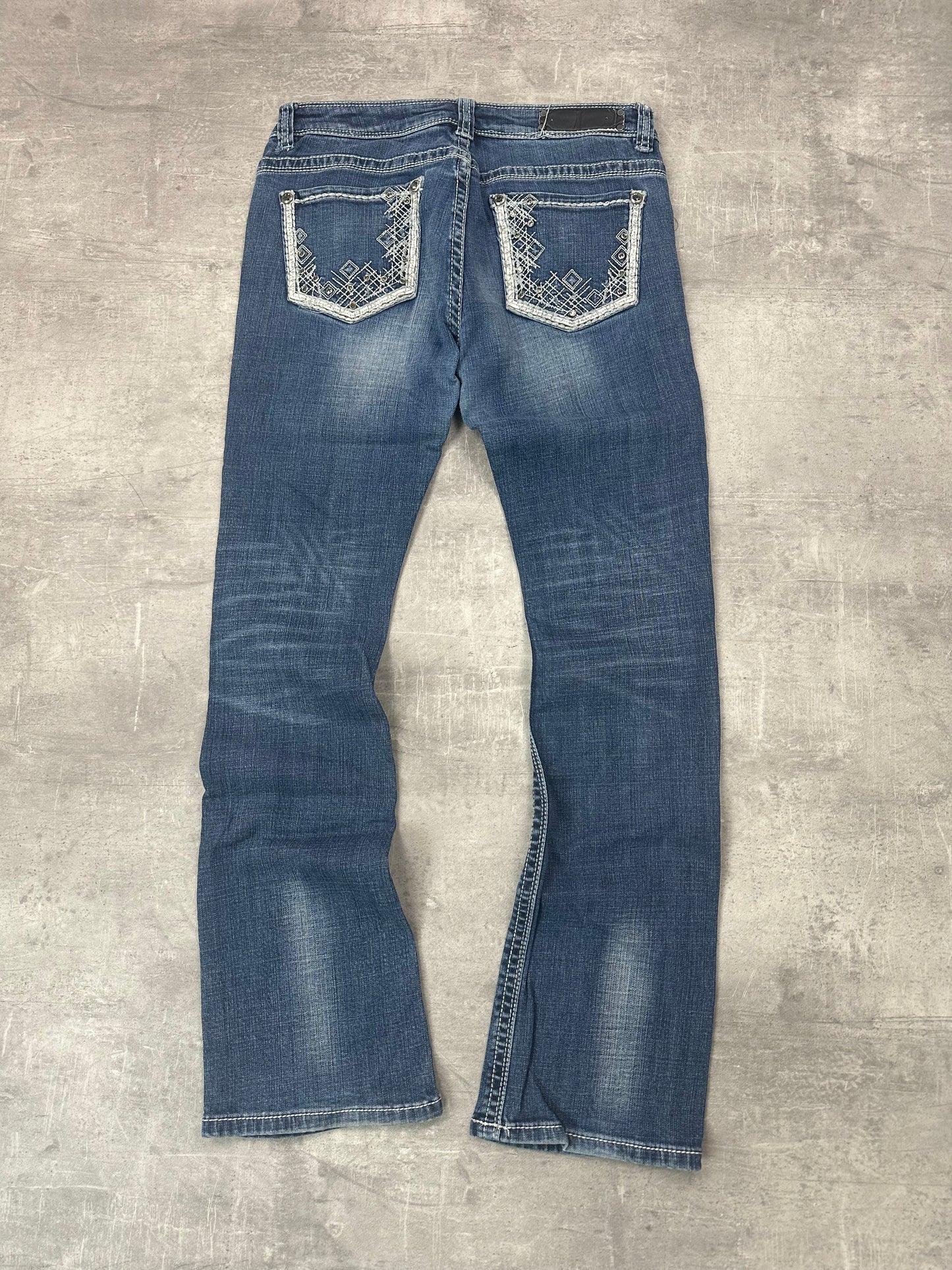 BLUE VINTAGE Y2K MISS ME STYLE BOOTCUT DENIM - 2000s - S/M
