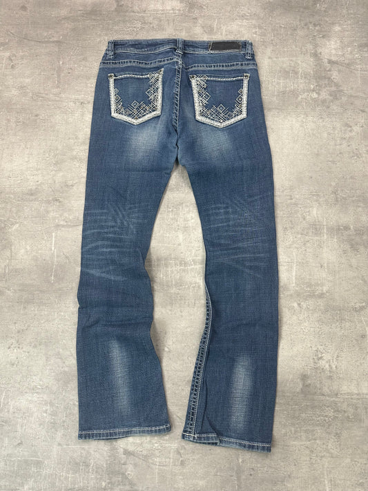 BLUE VINTAGE Y2K MISS ME STYLE BOOTCUT DENIM - 2000s - S/M