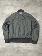GREY/CREAM VINTAGE G-STAR PUFFER BOMBER JACKET - 2000s - M