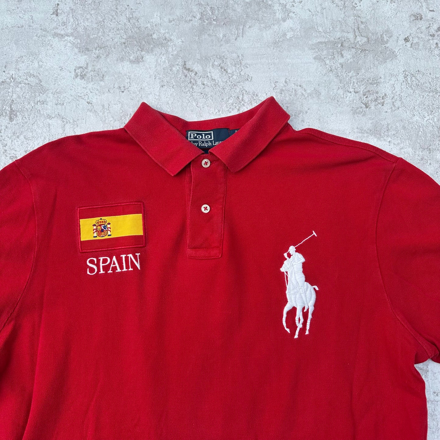 RED POLO RALPH LAUREN BIG PONY SPAIN - L