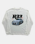 WHITE NISSAN R33 VIBES GRAPHIC LONGSLEEVE