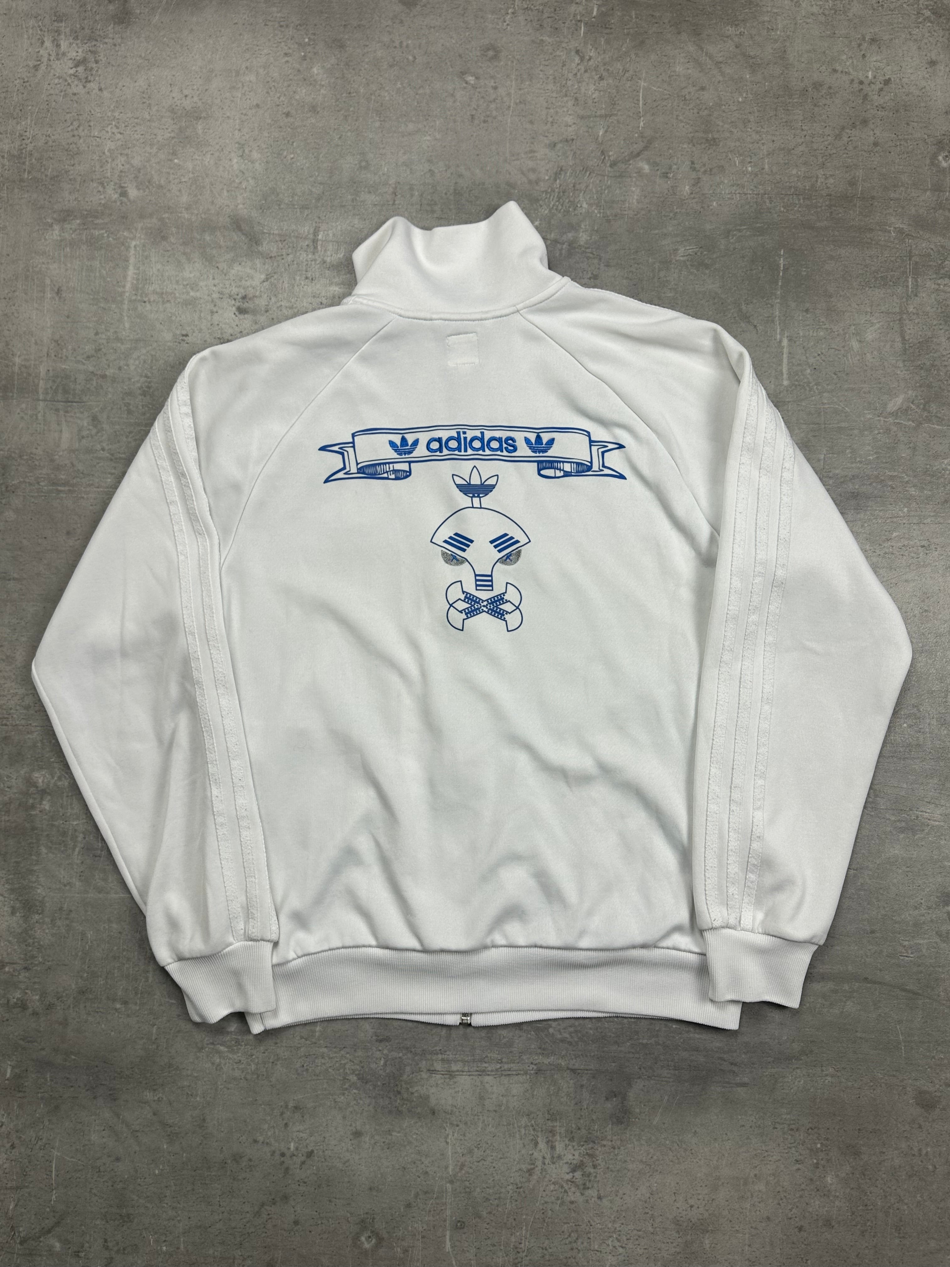 WHITE/BLUE VINTAGE ADIDAS FIREBIRD SPECIAL EDITION 70TH TRACKJACKET - M