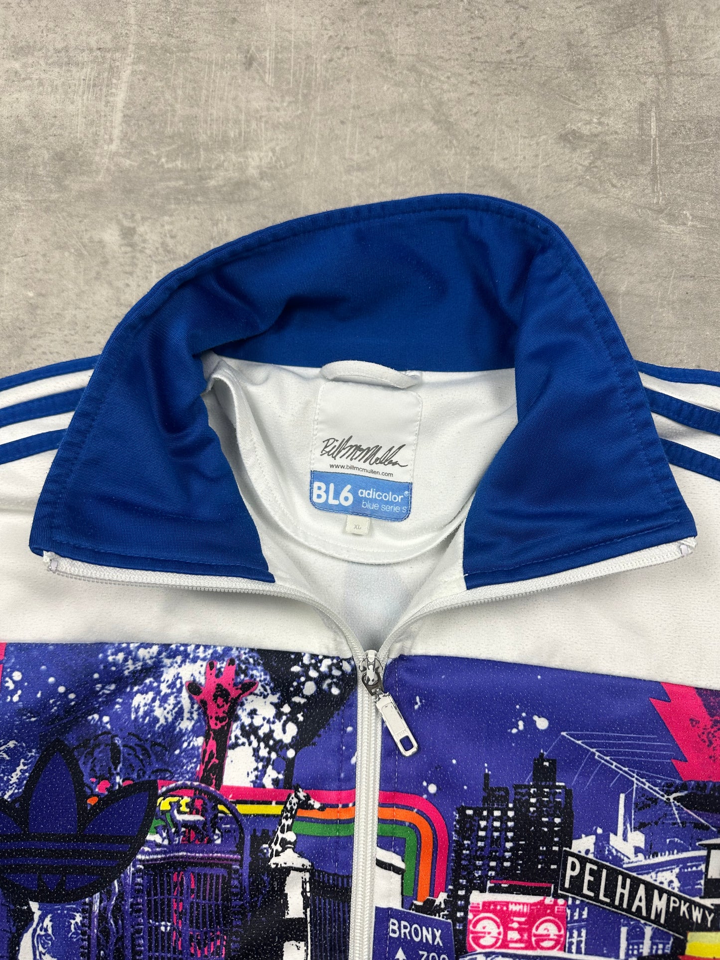BLUE/WHITE VINTAGE ADIDAS NEW YORK BRONX TRACKJACKET RARE - 2000s - L/XL