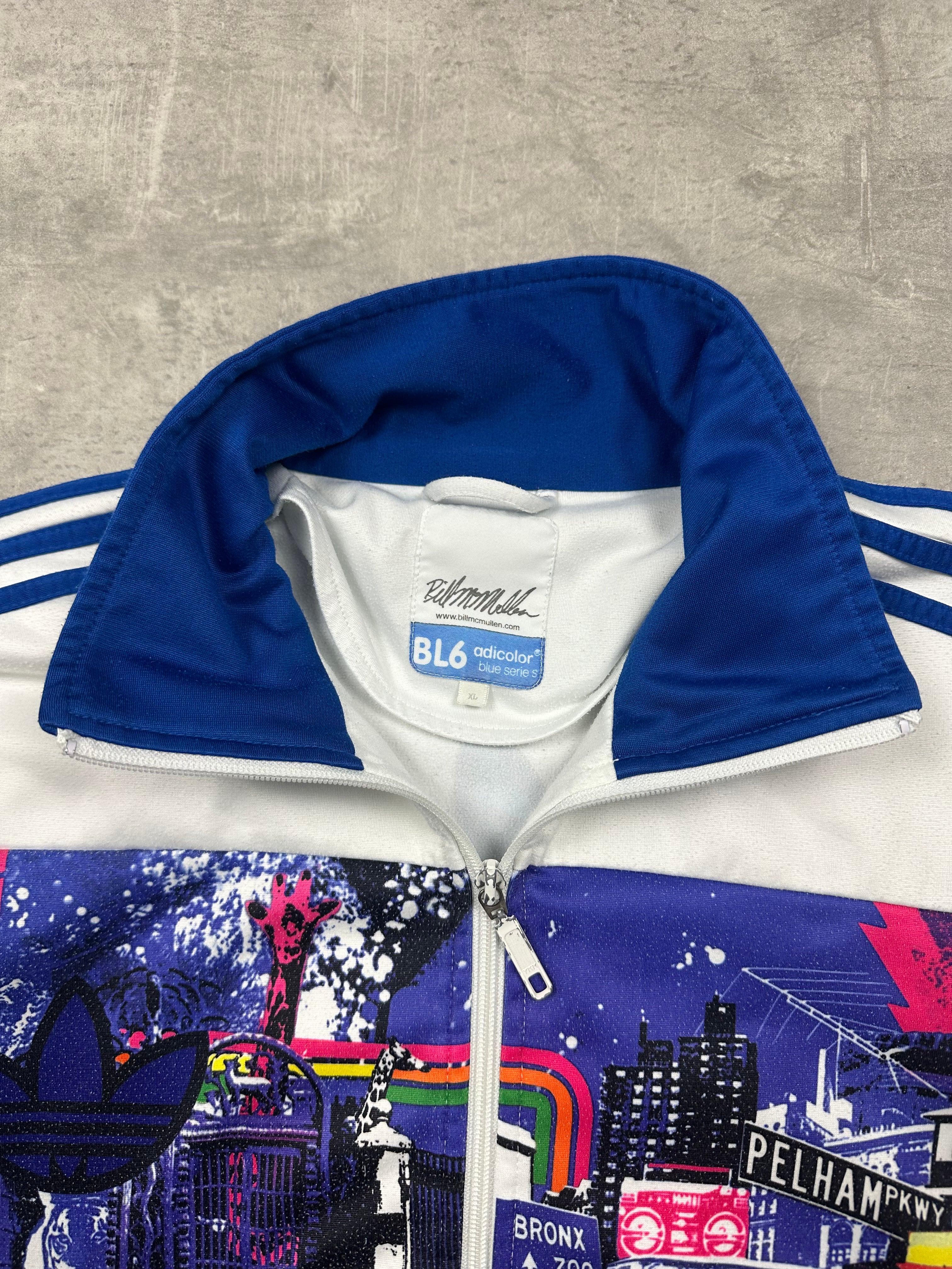 BLUE/WHITE VINTAGE ADIDAS NEW YORK BRONX TRACK JACKET RARE - 2000s - L/XL