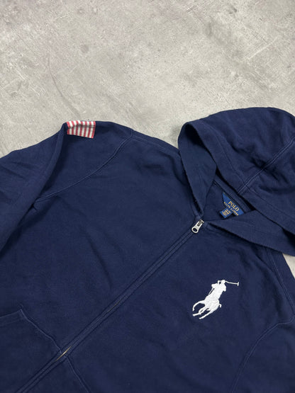 NAVY POLO RALPH LAUREN USA ZIP HOODIE - M/L