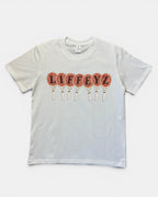 WHITE LIFFEYZ TENNIS VIBES SLIM FIT GRAPHIC T-SHIRT
