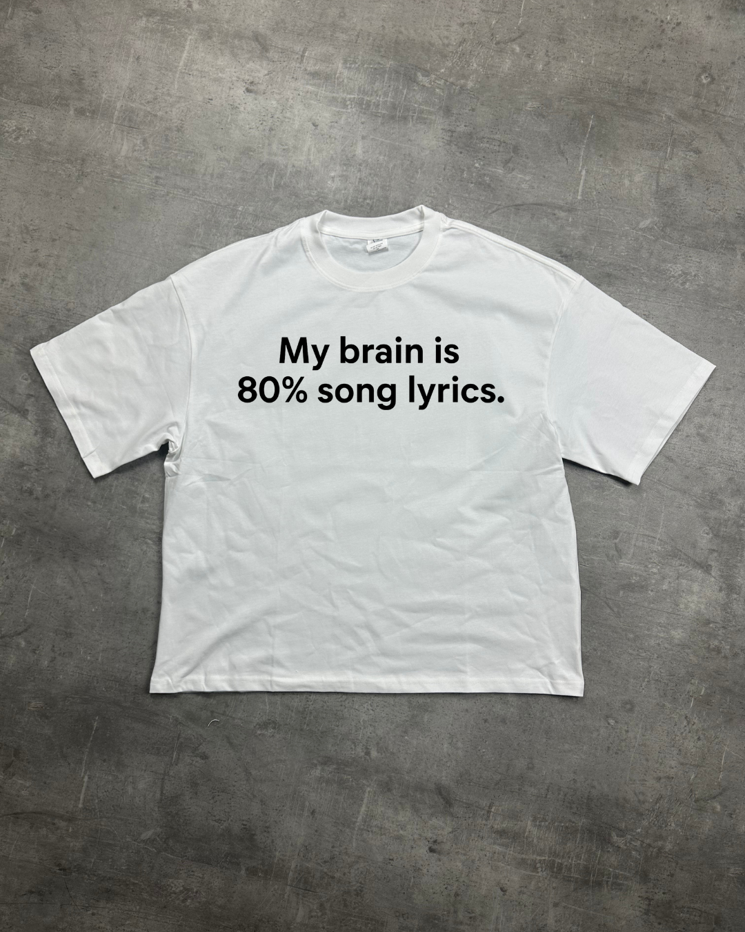 WHITE BRAIN LYRICS VIBES GRAPHIC T-SHIRT