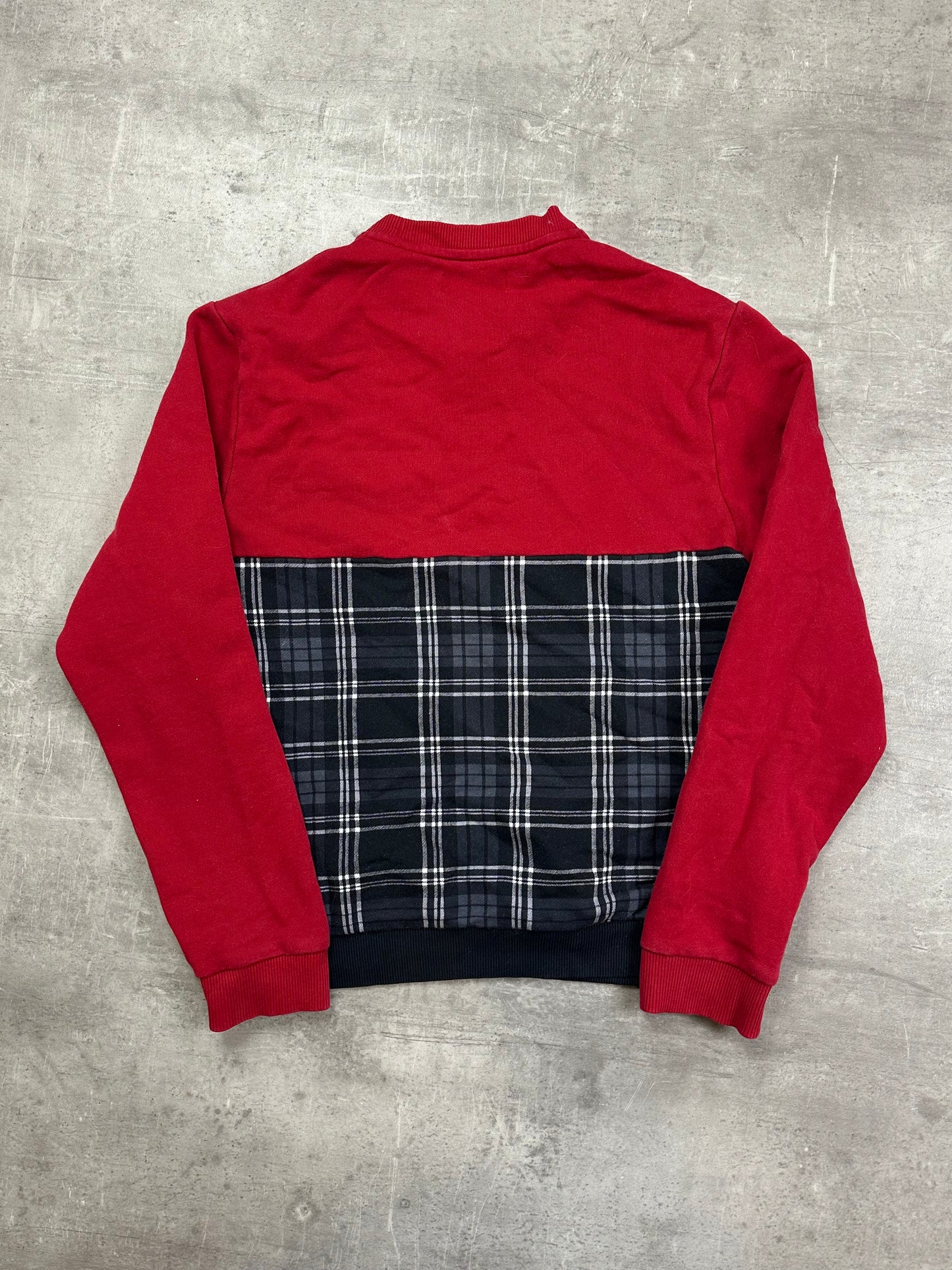 RED/NAVY VINTAGE FRED PERRY SWEATSHIRT KNIT - S/M