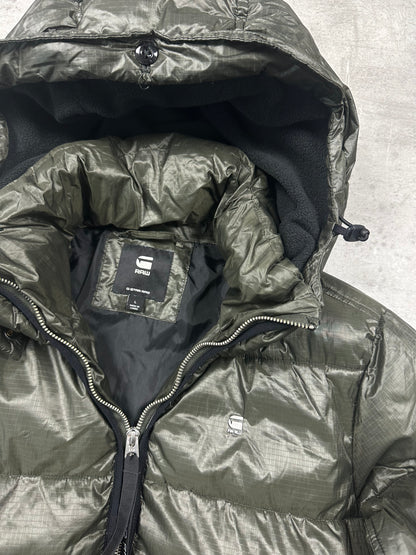 OLIVE VINTAGE G-STAR DOWN PUFFER JACKET - 2000s - S/M