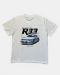 WHITE NISSAN R33 VIBES SLIM FIT GRAPHIC T-SHIRT