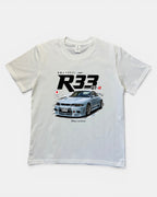 WHITE NISSAN R33 VIBES SLIM FIT GRAPHIC T-SHIRT