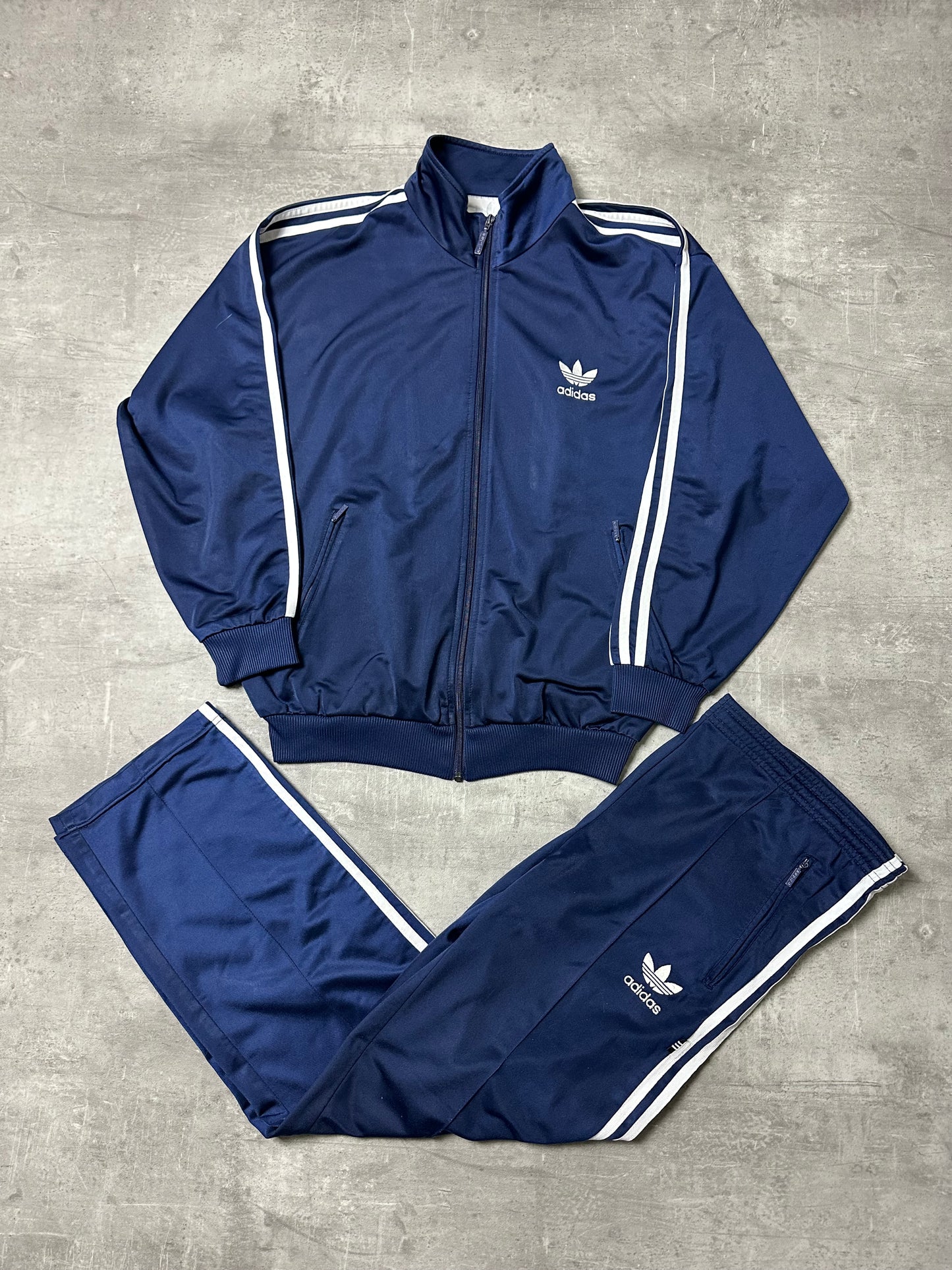 NAVY/WHITE VINTAGE ADIDAS FIREBIRD TRACKSUIT - 2000s - S/M