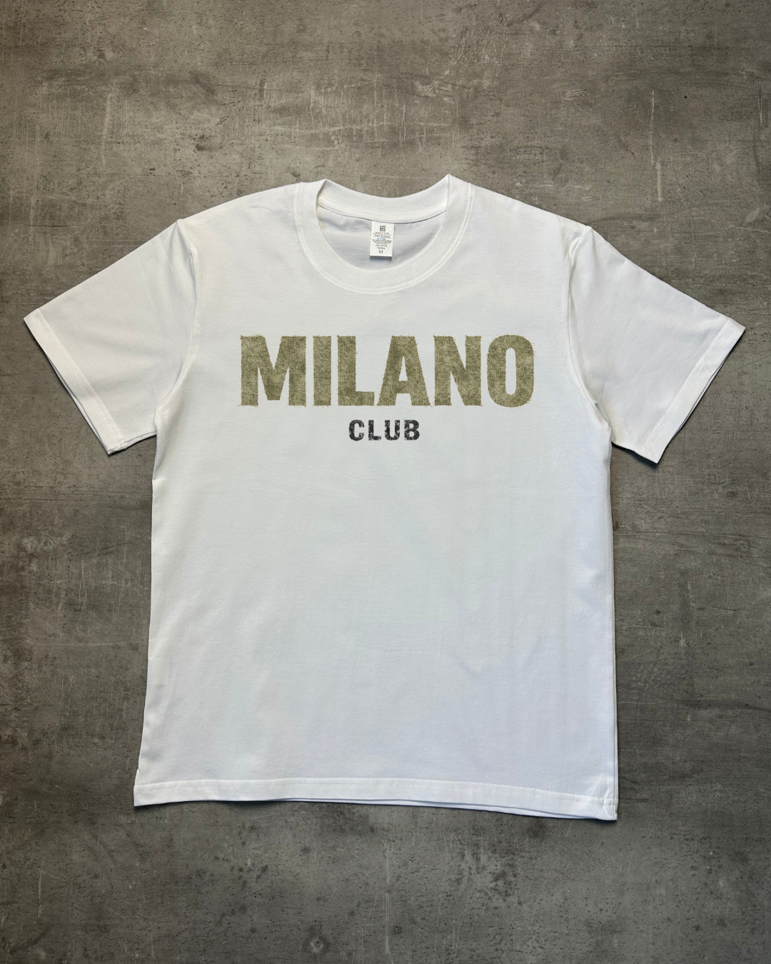WHITE MILANO CLUB VIBES SLIM FIT GRAPHIC T-SHIRT