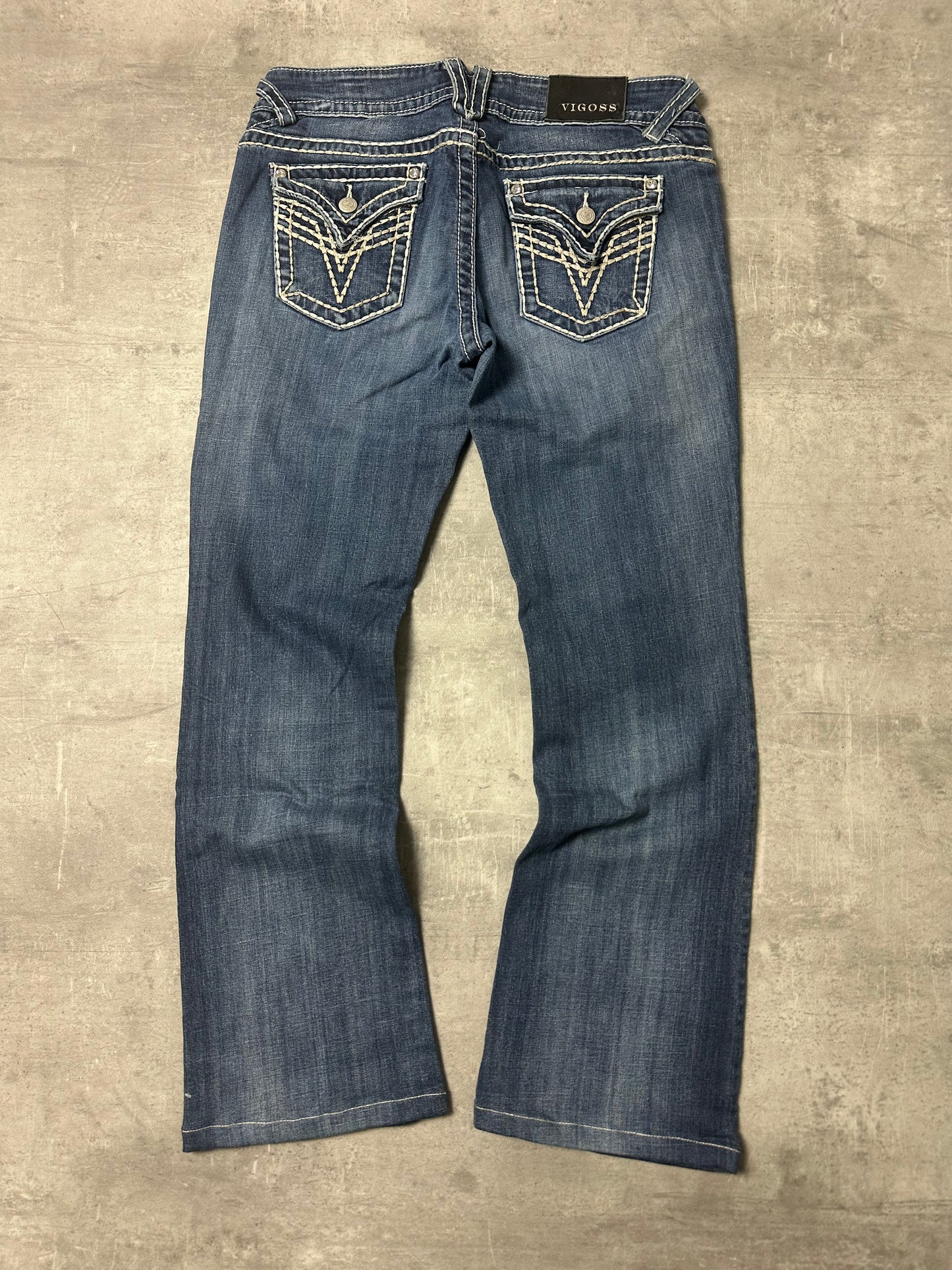 BLUE VINTAGE Y2K MISS ME STYLE BOOTCUT DENIM - 2000s - S