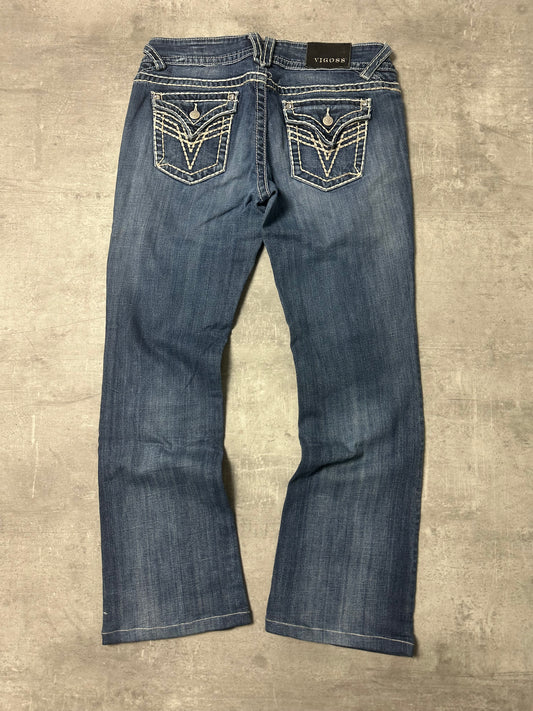 BLUE VINTAGE Y2K MISS ME STYLE BOOTCUT DENIM - 2000s - S