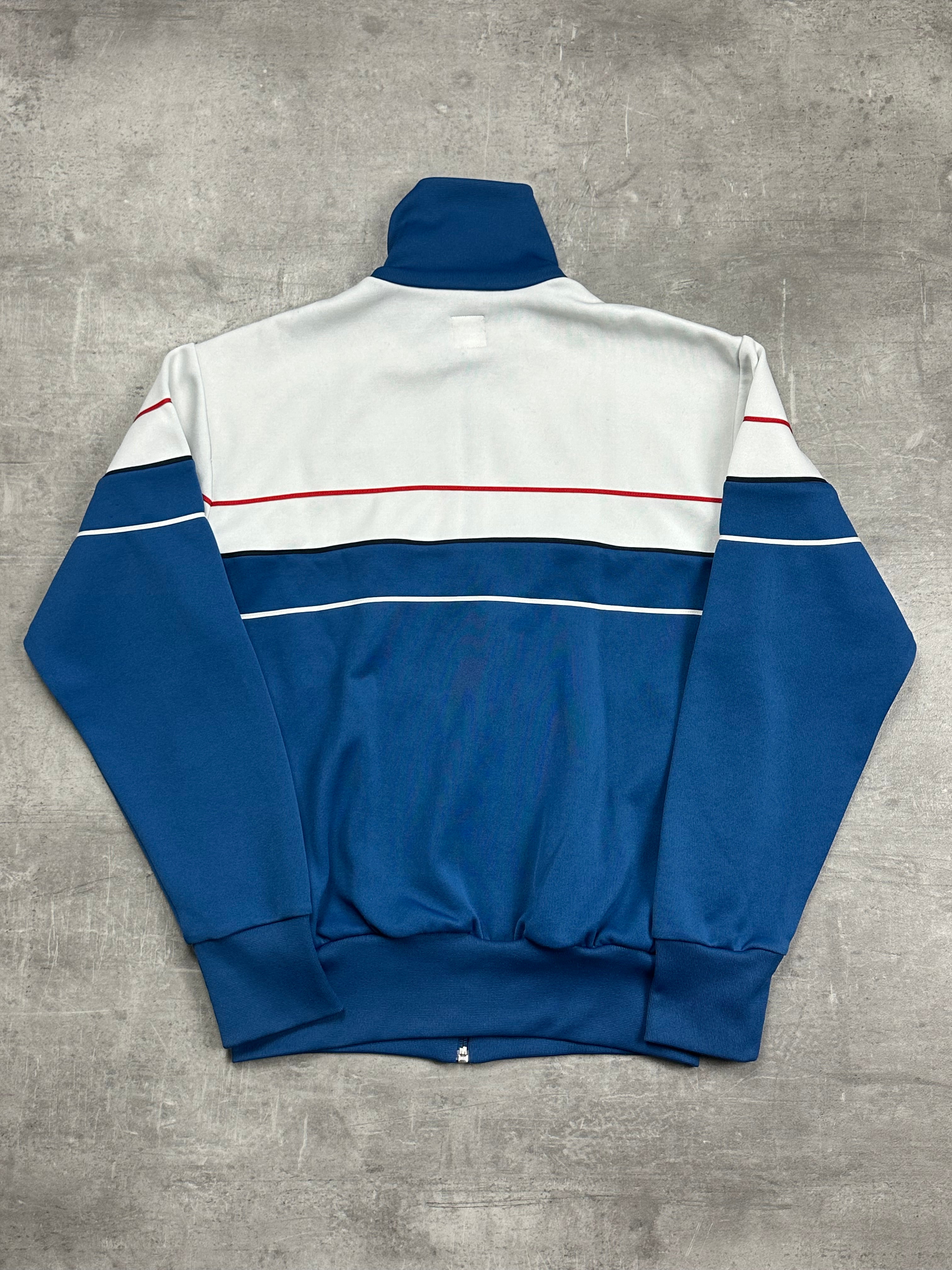 WHITE/BLUE VINTAGE ADIDAS RETRO FIREBIRD TRACKJACKET - 2000s - S/M