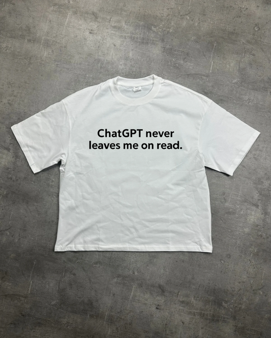 WHITE CHATGPT VIBES GRAPHIC T-SHIRT