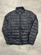 BLACK/GREY VINTAGE EMPORIO ARMANI EA7 DOWN PUFFER JACKET - M/L