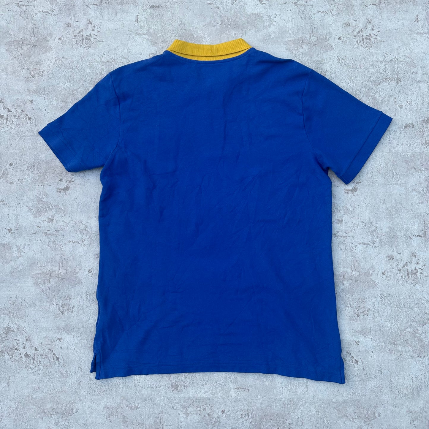 BLUE/YELLOW NIKE BRASIL POLOSHIRT - 2000s - L