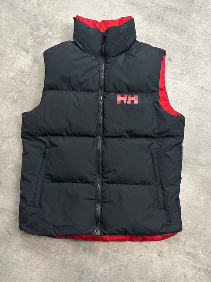 BLACK/RED VINTAGE HELLY HANSEN DOWN PUFFER REVERSIBLE VEST - 2000s - L