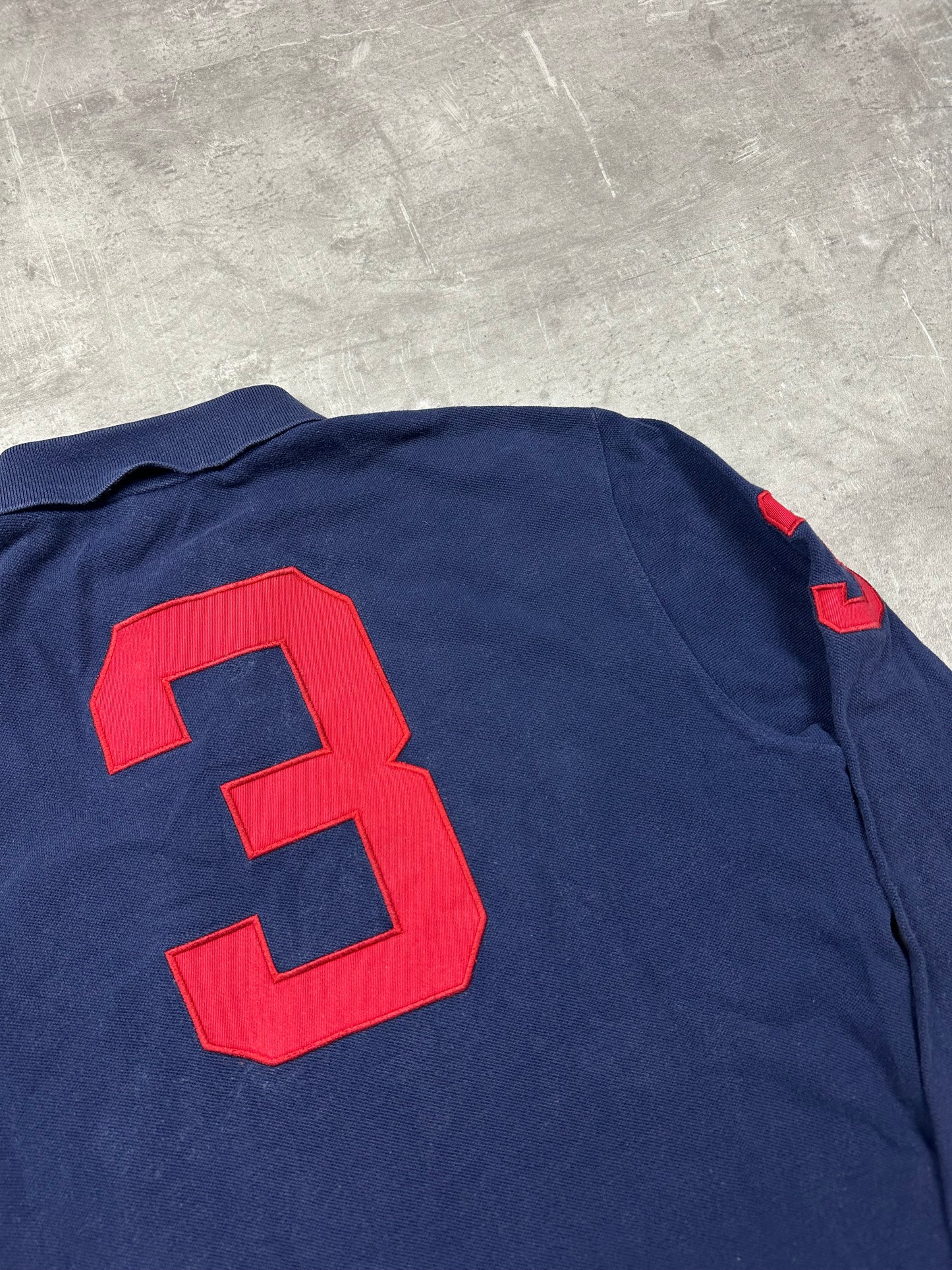 NAVY/RED POLO RALPH LAUREN PONY CLUB LONGSLEEVE - M/L