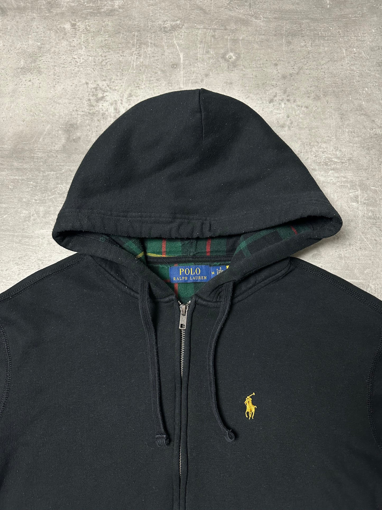 BLACK POLO RALPH LAUREN ZIP HOODIE - M
