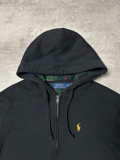 BLACK POLO RALPH LAUREN ZIP HOODIE - M