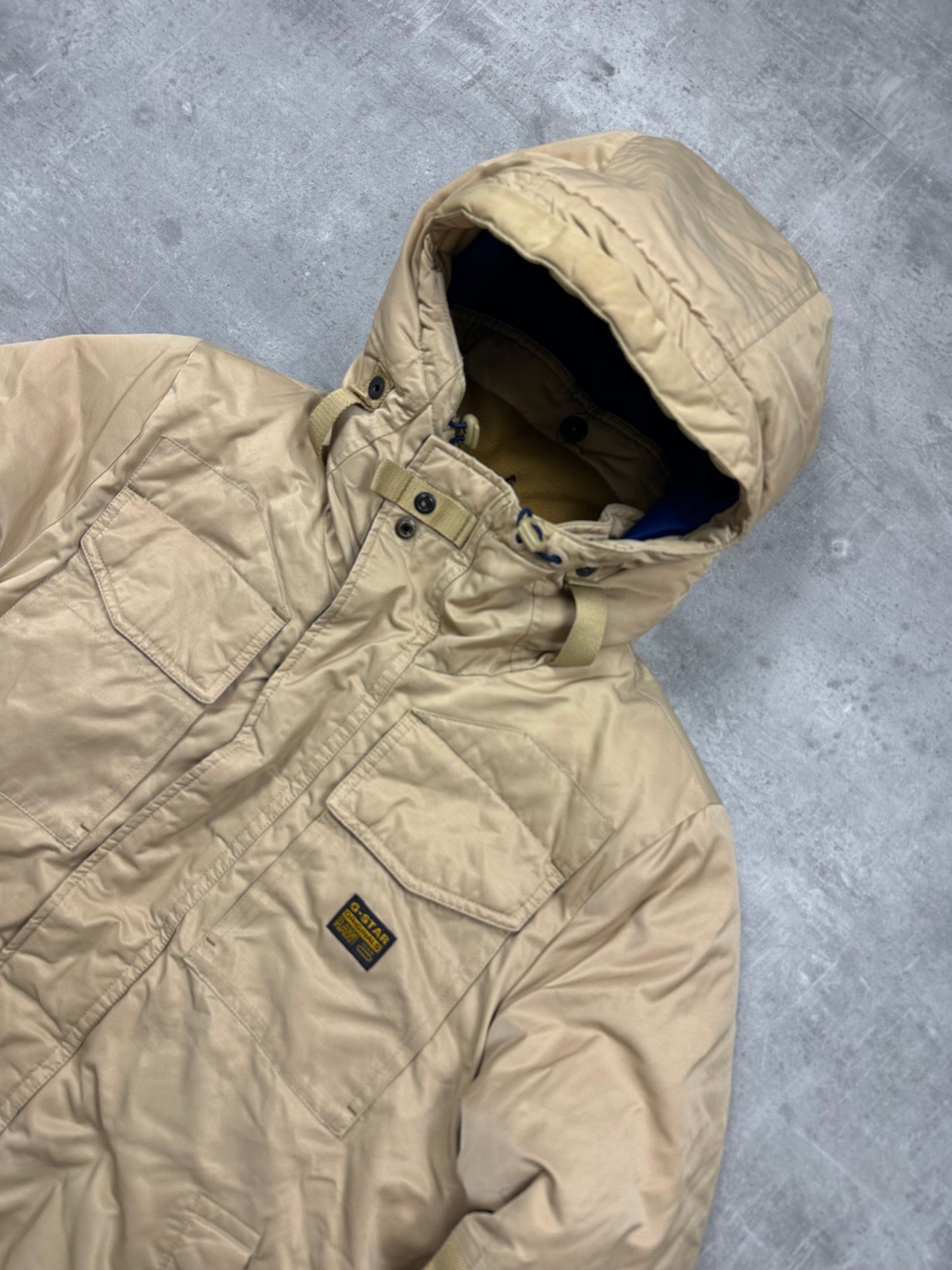 BEIGE VINTAGE G-STAR PUFFER JACKET - 2000s - M/L